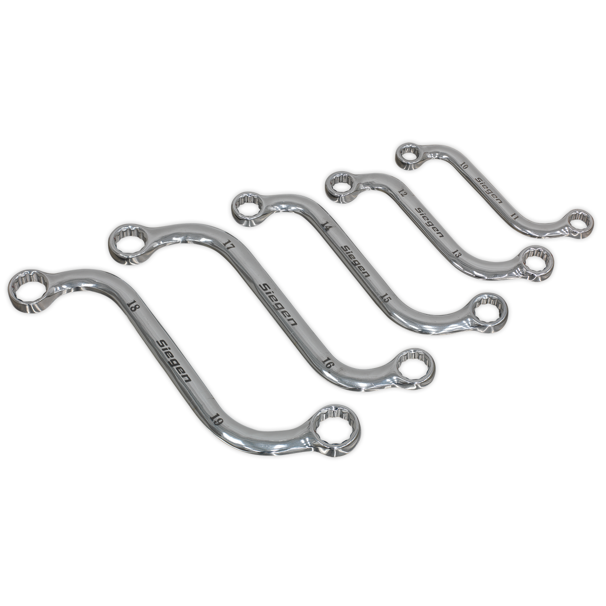 Sealey S-Spanner Set Chrome Vanadium Steel With S-Profile 5 Pieces Metric S0717