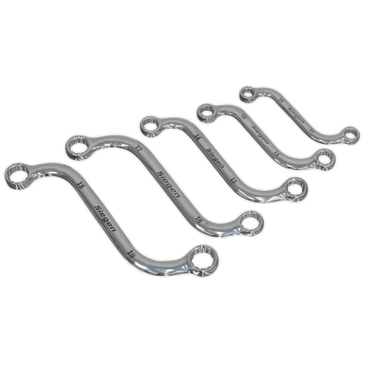 Sealey S-Spanner Set Chrome Vanadium Steel With S-Profile 5 Pieces Metric S0717