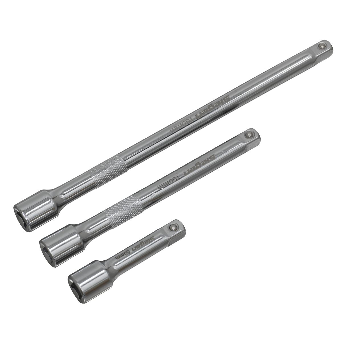 Sealey Extension Bar Set With Mirror Finish 1/4" Square Drive 3 Pieces S0718