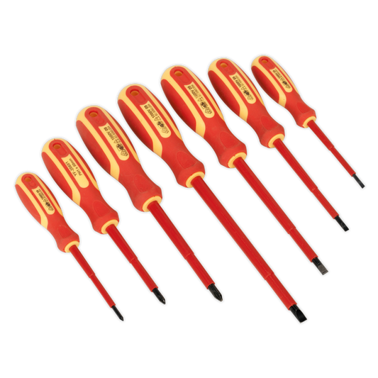 Sealey 7 Piece VDE Electricians Screwdriver Set Impact Resistant Handles S0756