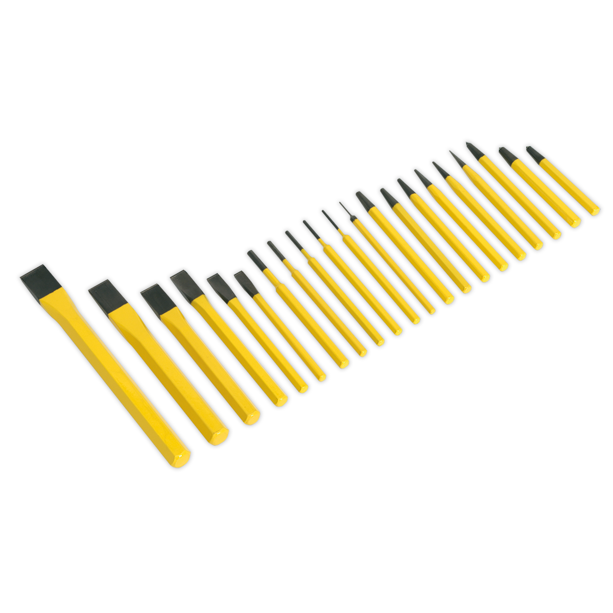 Sealey Punch & Chisel Set Hardened Tempered Chrome Vanadium Steel 21 Pcs S0805
