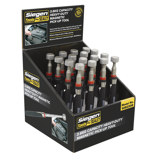 Sealey Heavy Duty Magnetic Pick-Up Tool 3.6kg Capacity Display Box of 16 S0823DB