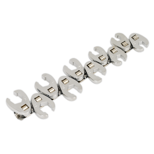 Sealey Crows Foot Wrench Set 10 Pcs Flare Nut 3/8" Chrome Vanadium Steel S0845