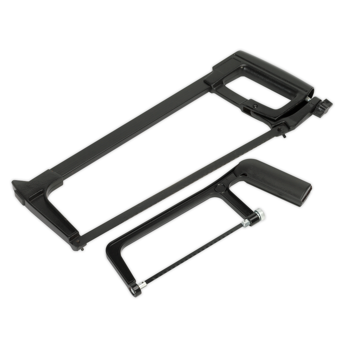 Sealey Engineers Hacksaw Set With Multi-Position Clamp 2 Pieces - Black S0865