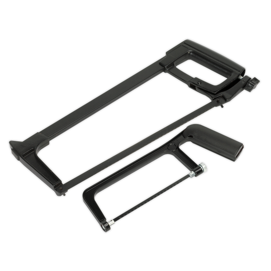 Sealey Engineers Hacksaw Set With Multi-Position Clamp 2 Pieces - Black S0865