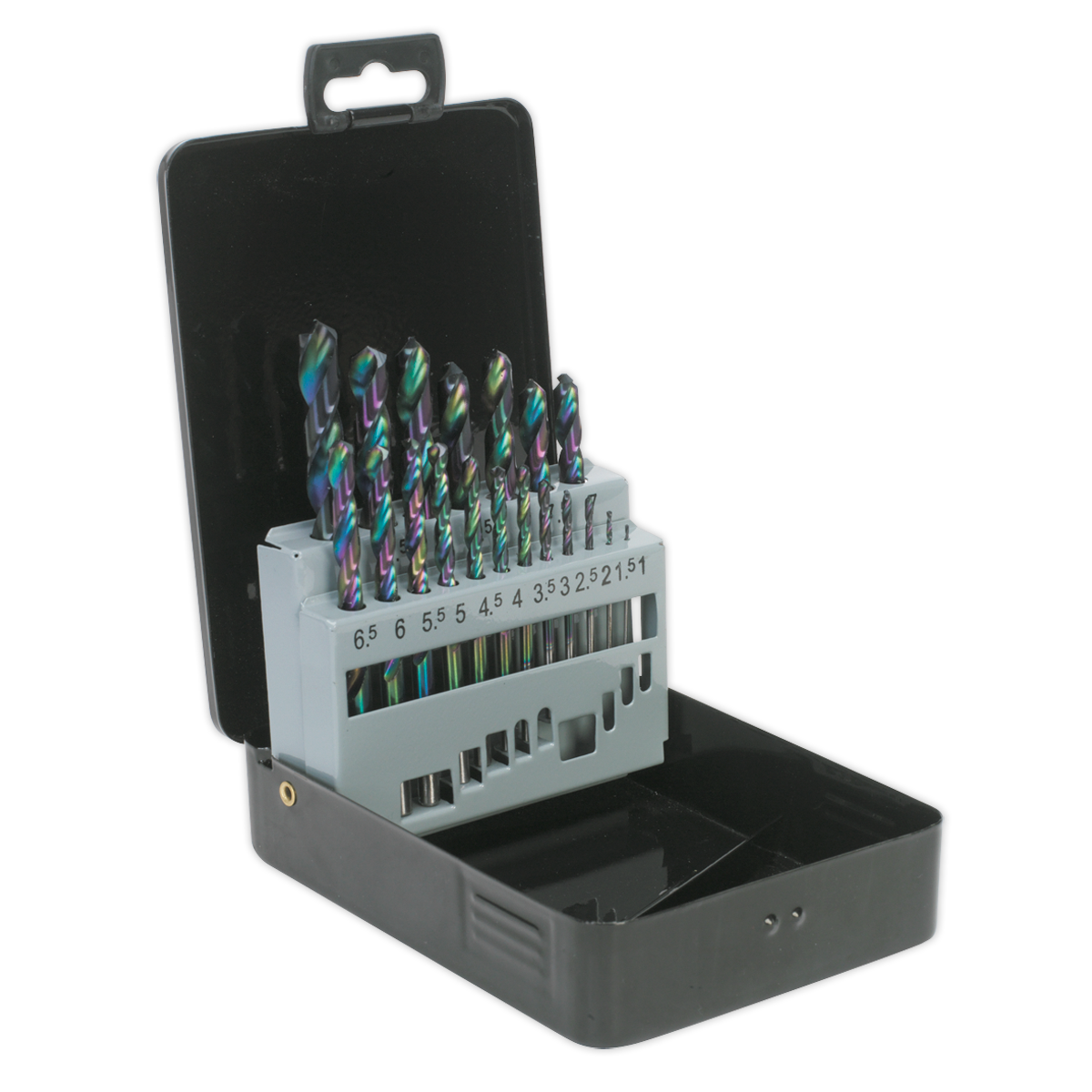 Sealey 19 Pieces Titanium Coated HSS Metric Drill Bit Set DIN 338 S0868