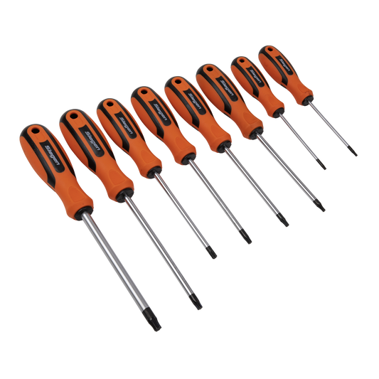 Sealey 8 Piece Torx Screwdriver Set Hardened Chrome Vanadium Steel Shafts S0897