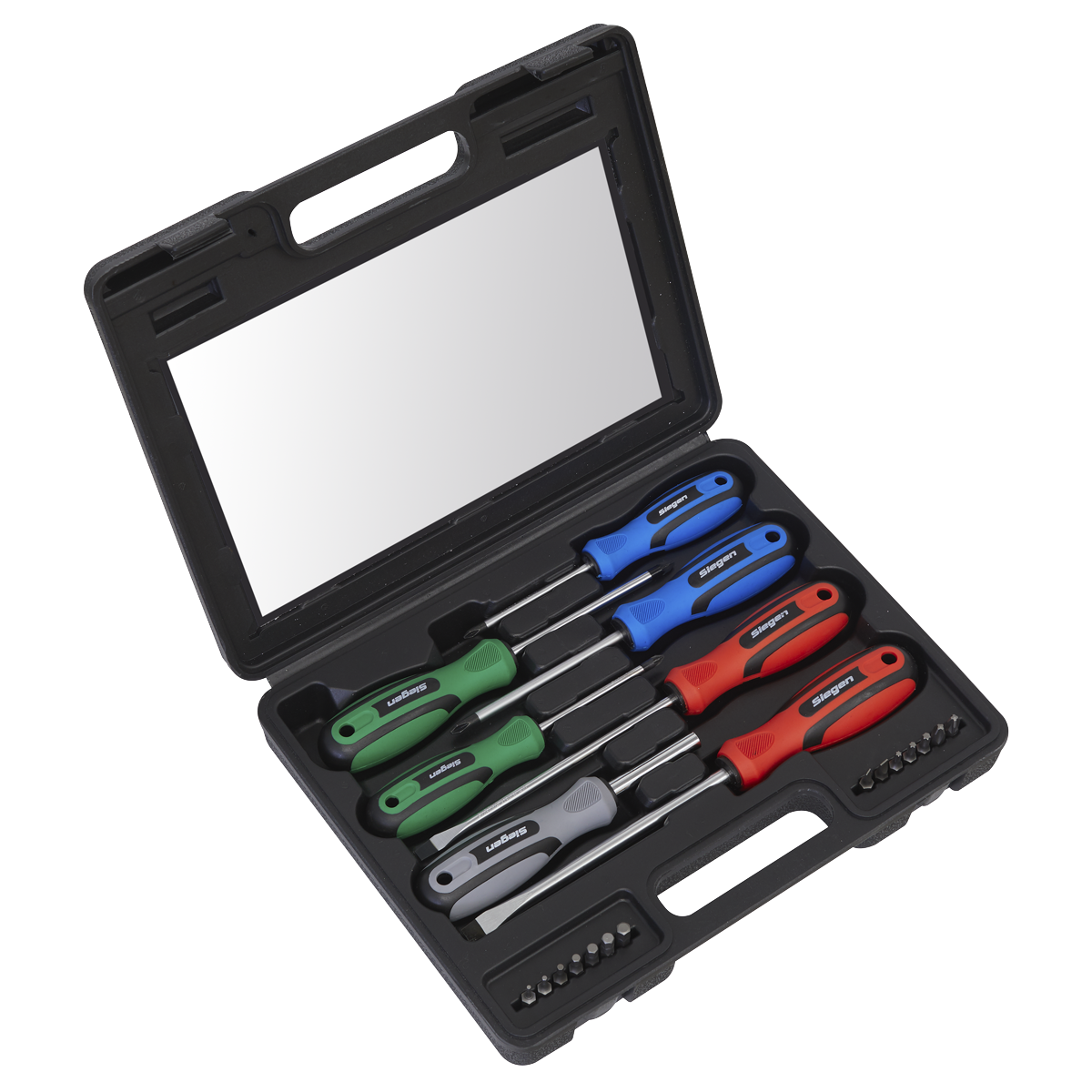 Sealey Screwdriver Set With Carry Case Contoured Soft Grip Handles 21pc S0923