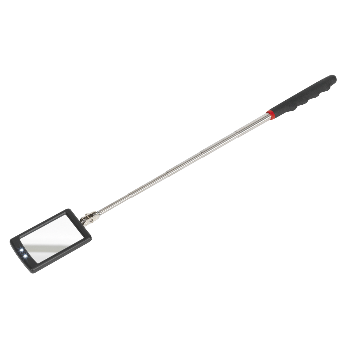 Sealey Telescopic Inspection Mirror 65 x 40mm With 2 LED Lights 285/876mm S0948