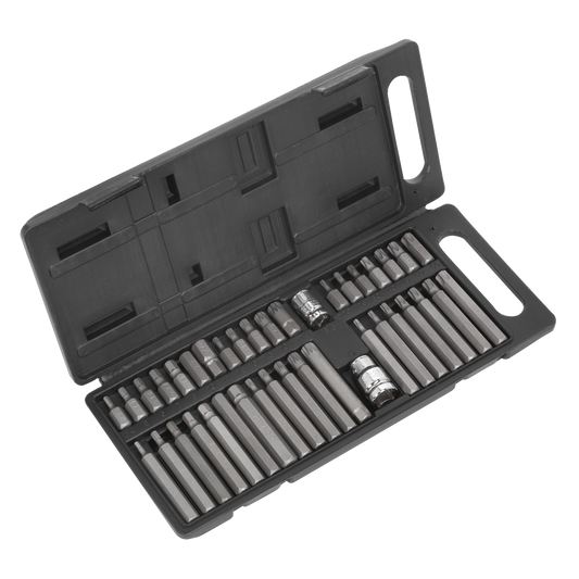 Sealey 40 Pieces TRX-Star Spline Hex Bit Set 3/8" & 1/2" Square Drive S0982