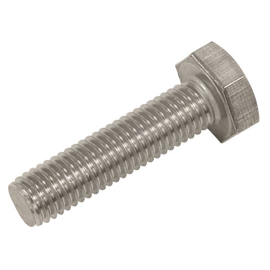 Sealey Stainless Steel Hex Head Set Screw DIN 933 M10 X 40 A2 25 Pieces S1040