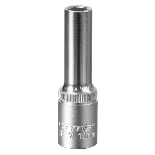Sealey WallDrive Socket 10mm Deep 1/2" Square Drive Chrome Vanadium Steel S1210D