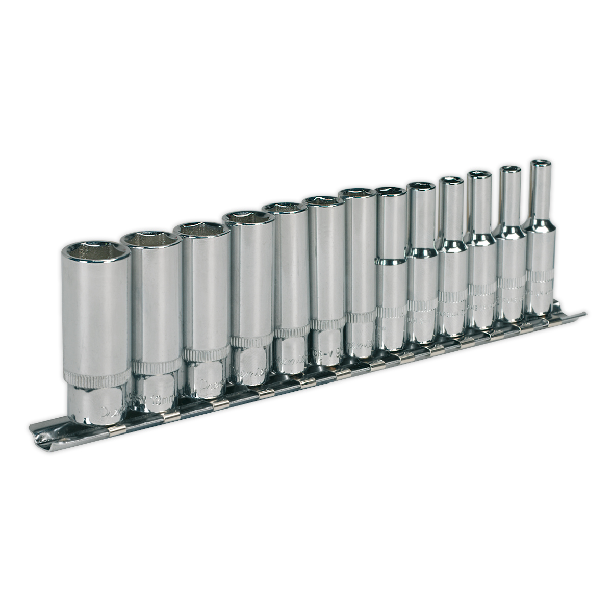 Sealey 13 Pieces 1/4" Square Drive Deep WallDrive Socket Set Silver AK2692