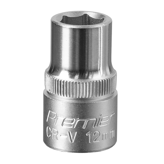 Sealey WallDrive Socket Tool 12mm 1/2" Square Drive Chrome Vanadium Steel S1212