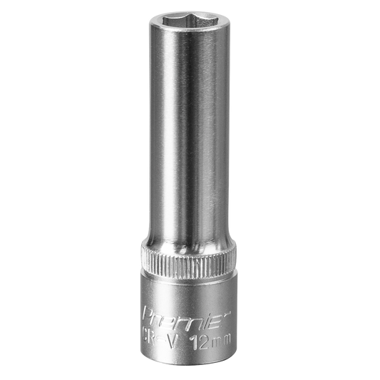 Sealey WallDrive Socket 12mm Deep 1/2" Square Drive Chrome Vanadium Steel S1212D