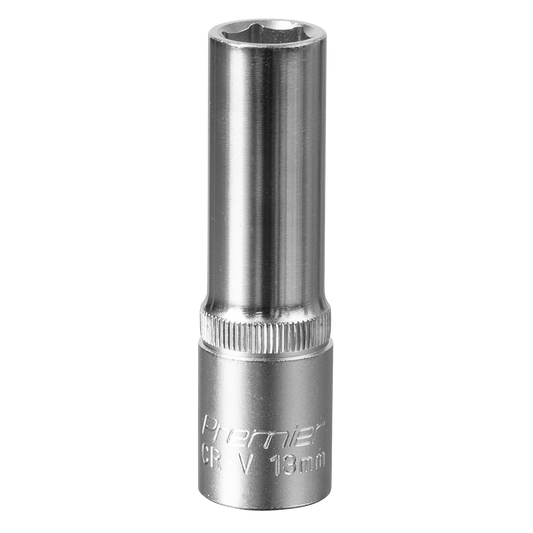 Sealey WallDrive Socket 13mm Deep 1/2" Square Drive Chrome Vanadium Steel S1213D