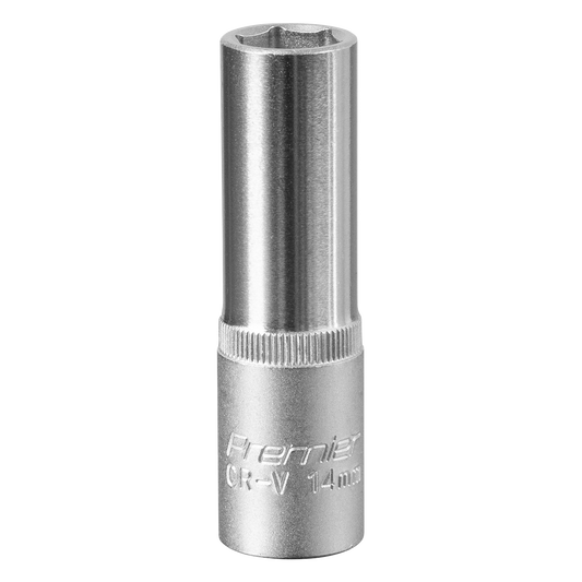 Sealey WallDrive Socket 14mm Deep 1/2" Square Drive Chrome Vanadium Steel S1214D
