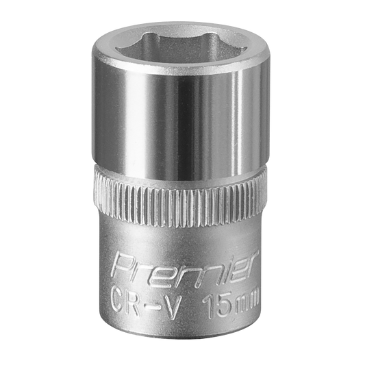Sealey WallDrive Socket Tool 15mm 1/2" Square Drive Chrome Vanadium Steel S1215
