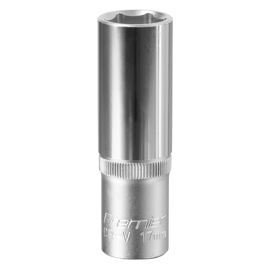 Sealey WallDrive Socket 17mm Deep 1/2" Square Drive Chrome Vanadium Steel S1217D