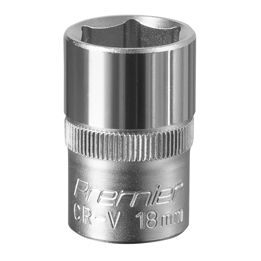 Sealey WallDrive Socket Tool 18mm 1/2" Square Drive Chrome Vanadium Steel S1218