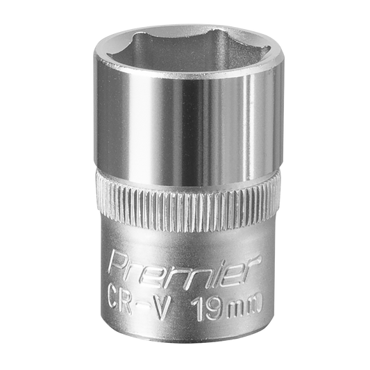 Sealey WallDrive Socket Tool 19mm 1/2" Square Drive Chrome Vanadium Steel S1219