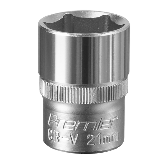 Sealey WallDrive Socket Tool 21mm 1/2" Square Drive Chrome Vanadium Steel S1221