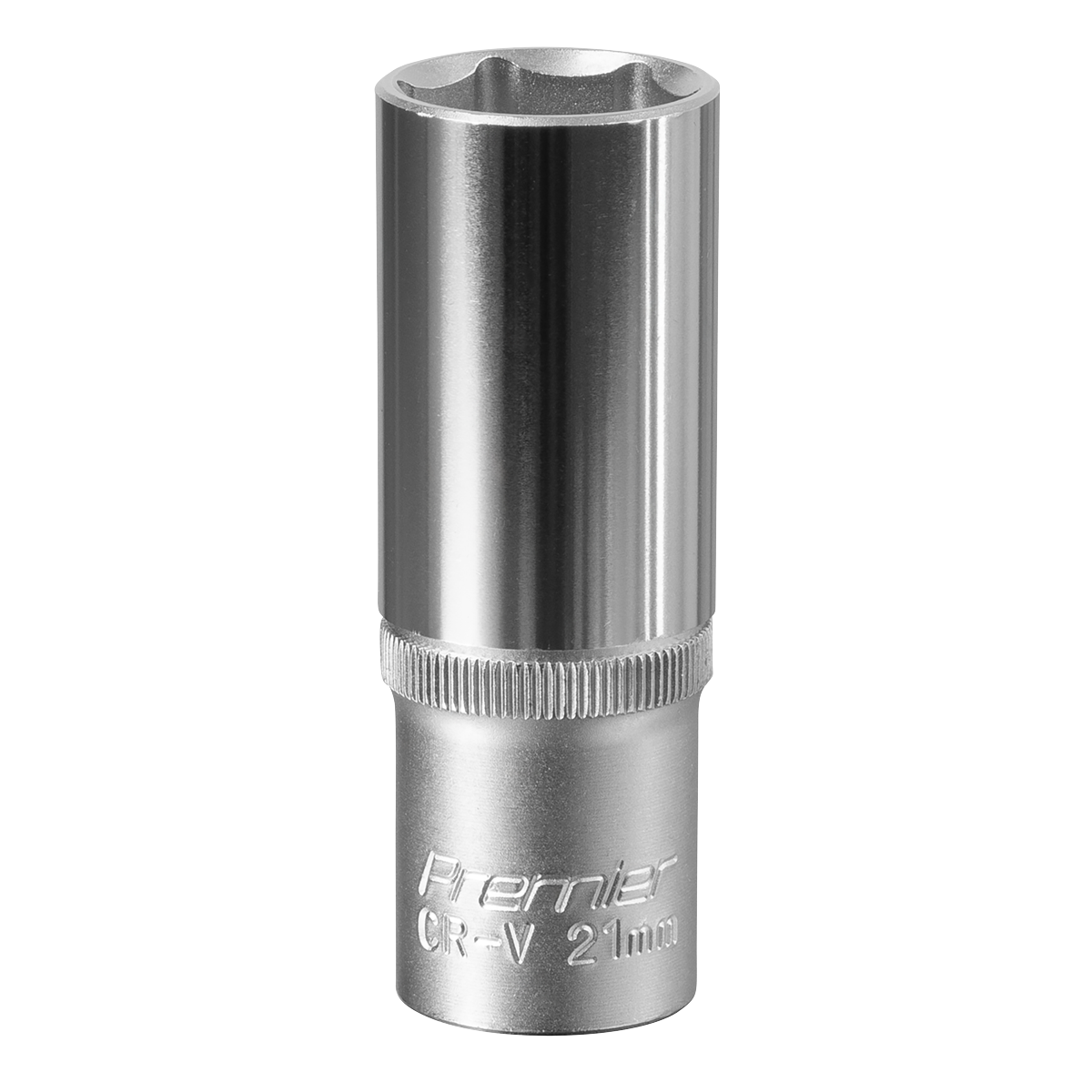 Sealey WallDrive Socket 21mm Deep 1/2" Square Drive Chrome Vanadium Steel S1221D