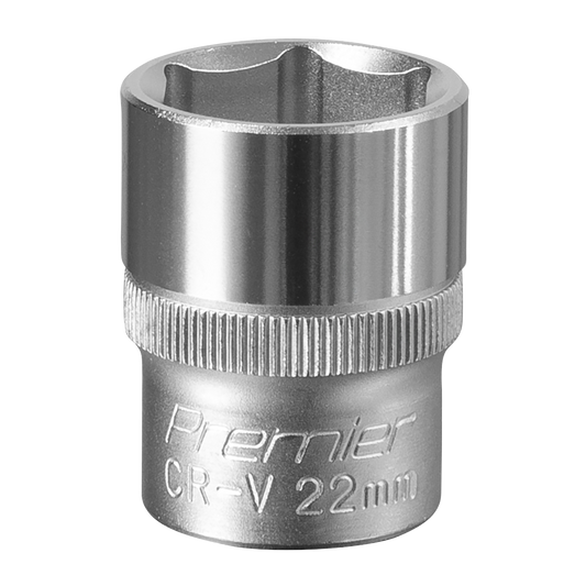Sealey WallDrive Socket Tool 22mm 1/2" Square Drive Chrome Vanadium Steel S1222