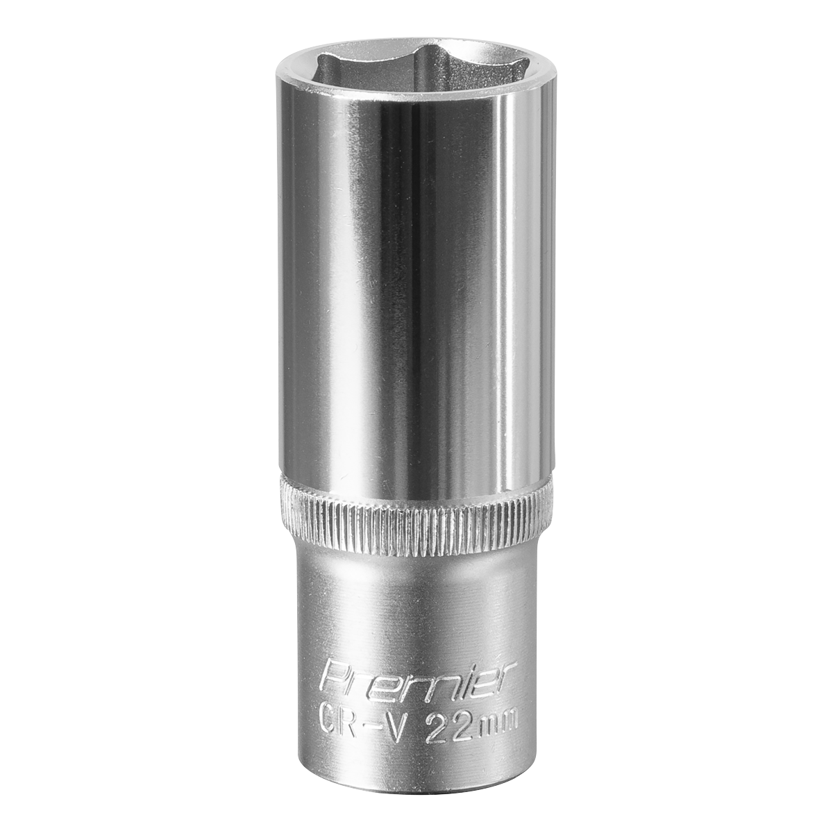 Sealey WallDrive Socket 22mm Deep 1/2" Square Drive Chrome Vanadium Steel S1222D