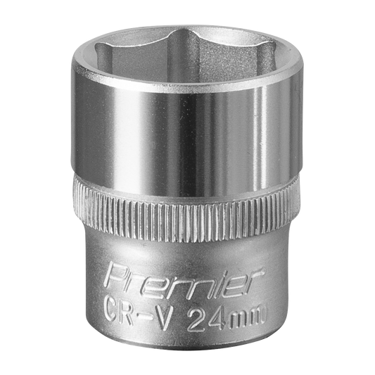 Sealey WallDrive Socket Tool 24mm 1/2" Square Drive Chrome Vanadium Steel S1224