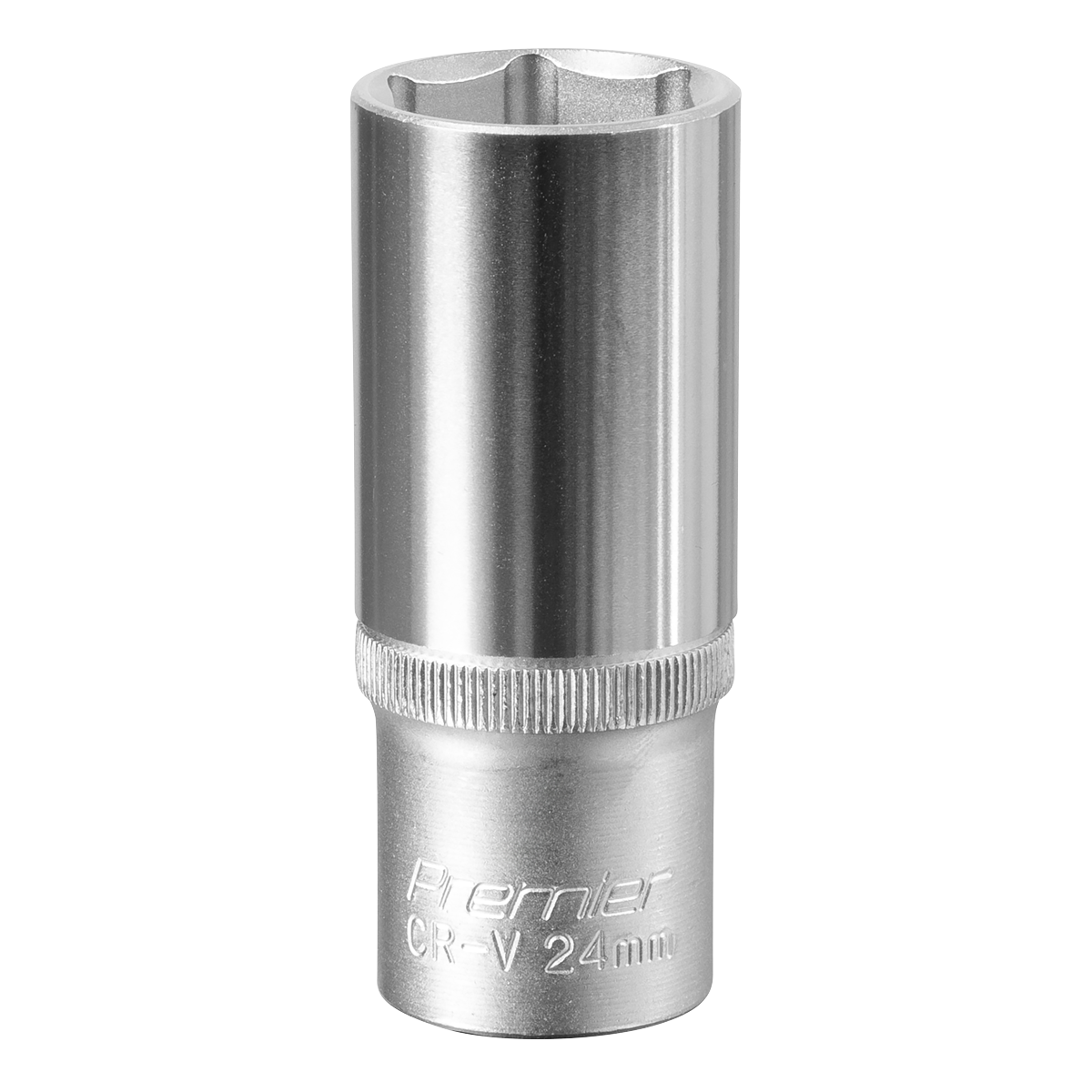 Sealey WallDrive Socket 24mm Deep 1/2" Square Drive Chrome Vanadium Steel S1224D