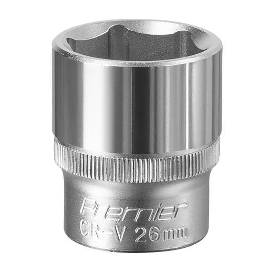 Sealey WallDrive Socket Tool 26mm 1/2" Square Drive Chrome Vanadium Steel S1226