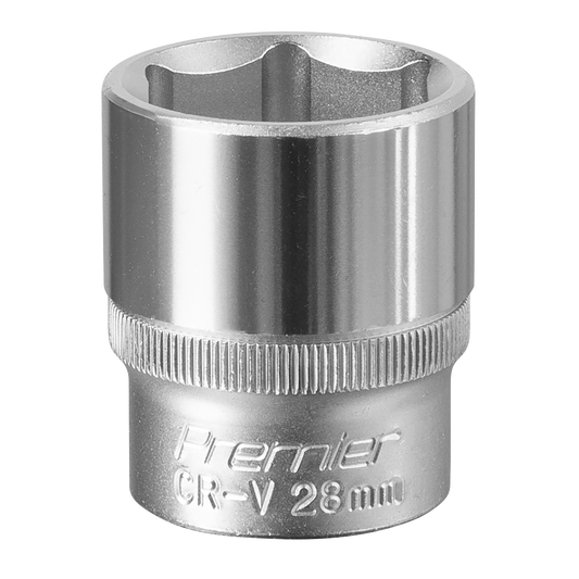 Sealey WallDrive Socket Tool 28mm 1/2" Square Drive Chrome Vanadium Steel S1228