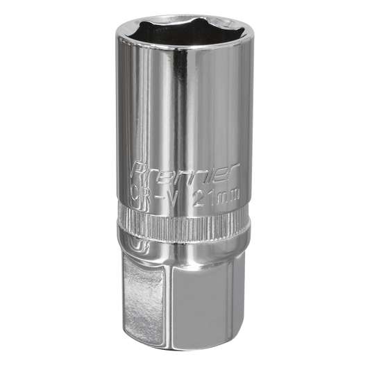 Sealey Spark Plug Socket 21mm 1/2" Square Drive Chrome Vanadium Steel S12SP14