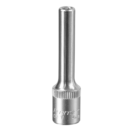 Sealey WallDrive Socket 4mm Deep 1/4" Square Drive Chrome Vanadium Steel S1404D