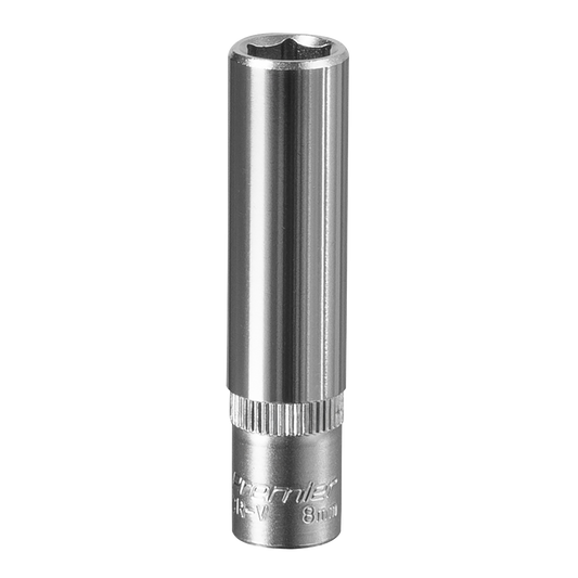 Sealey WallDrive Socket 8mm Deep 1/4" Square Drive Chrome Vanadium Steel S1408D