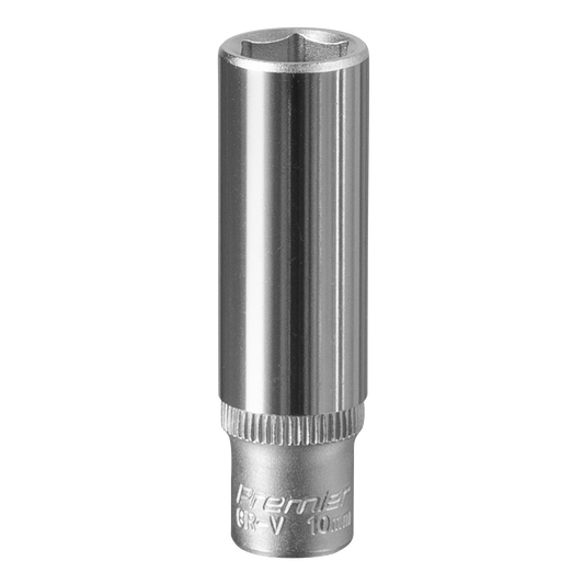 Sealey WallDrive Socket 10mm Deep 1/4" Square Drive Chrome Vanadium Steel S1410D