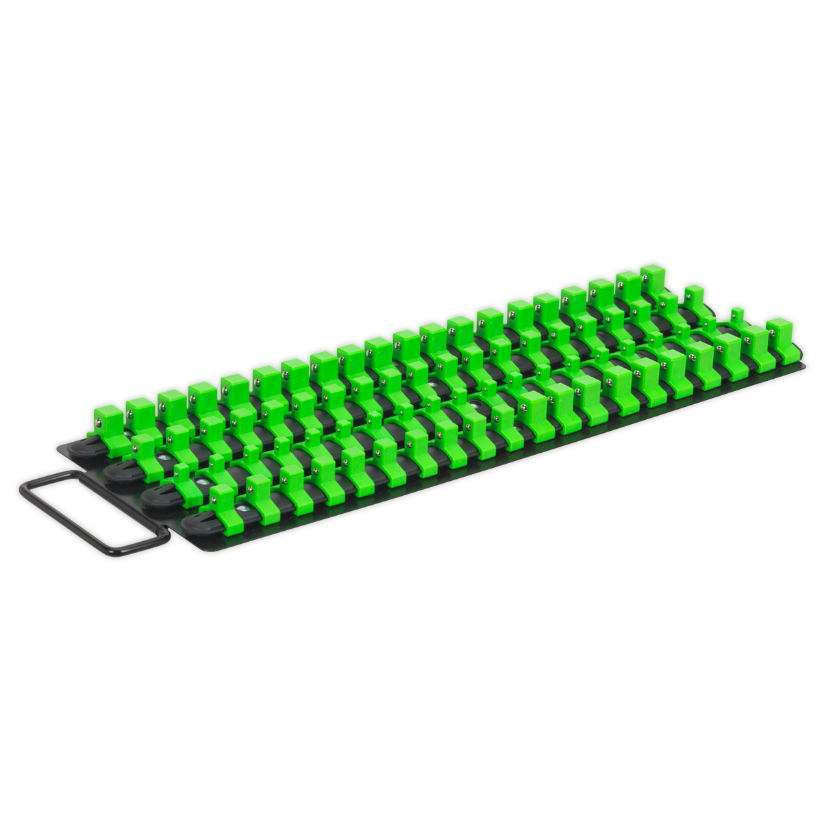 Sealey Socket Rail Tray Hi Vis Green 1/4" 3/8" 1/2" Square Drive AK27051HV