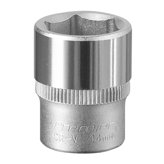 Sealey WallDrive Socket Tool 14mm 1/4" Square Drive Chrome Vanadium Steel S1414