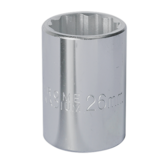 Sealey WallDrive Socket Tool 26mm 3/4" Square Drive Chrome Vanadium Steel S34/26