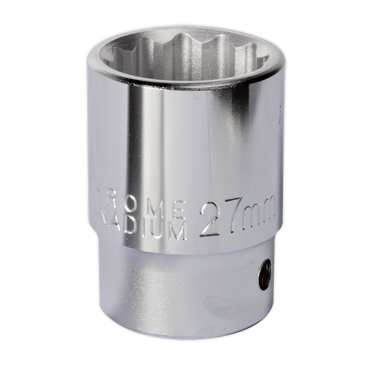 Sealey WallDrive Socket Tool 27mm 3/4" Square Drive Chrome Vanadium Steel S34/27
