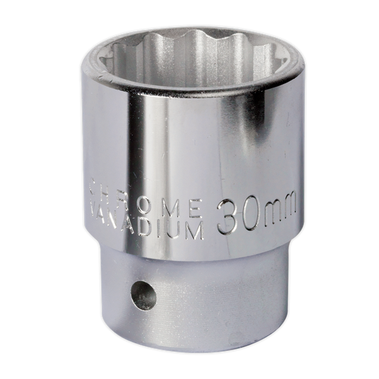 Sealey WallDrive Socket Tool 30mm 3/4" Square Drive Chrome Vanadium Steel S34/30
