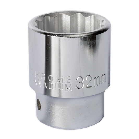 Sealey WallDrive Socket Tool 32mm 3/4" Square Drive Chrome Vanadium Steel S34/32