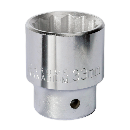 Sealey WallDrive Socket Tool 33mm 3/4" Square Drive Chrome Vanadium Steel S34/33