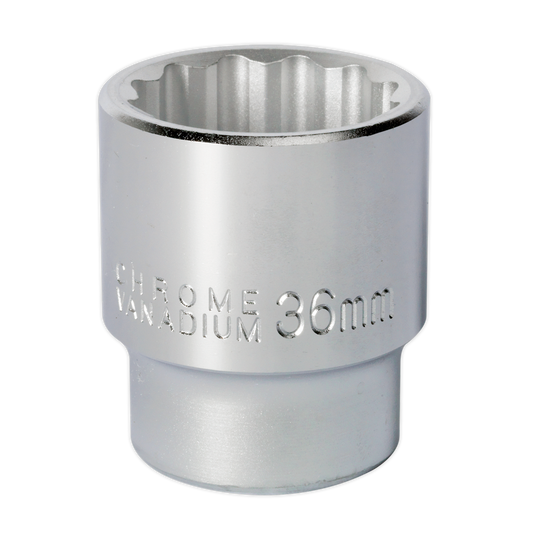 Sealey WallDrive Socket 36mm 3/4" Square Drive Chrome Vanadium Steel S34/36
