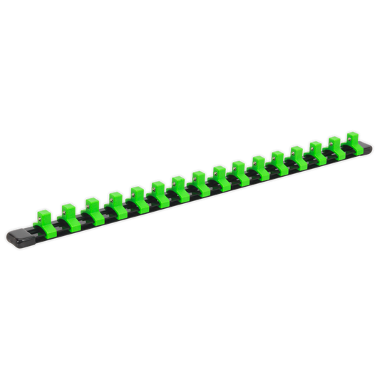 Sealey Socket Retaining Rail With 16 Clips 3/8" Square Drive Tool AK27053HV