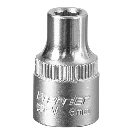 Sealey WallDrive Socket Tool 6mm 3/8" Square Drive Chrome Vanadium Steel S3806