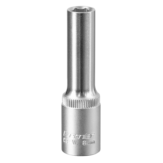 Sealey WallDrive Socket 8mm Deep 3/8" Square Drive Chrome Vanadium Steel S3808D