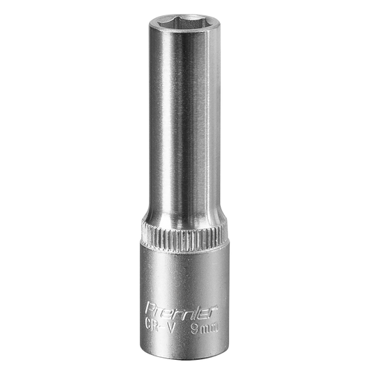 Sealey WallDrive Socket 9mm Deep 3/8" Square Drive Chrome Vanadium Steel S3809D