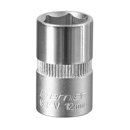 Sealey WallDrive Socket Tool 12mm 3/8" Square Drive Chrome Vanadium Steel S3812